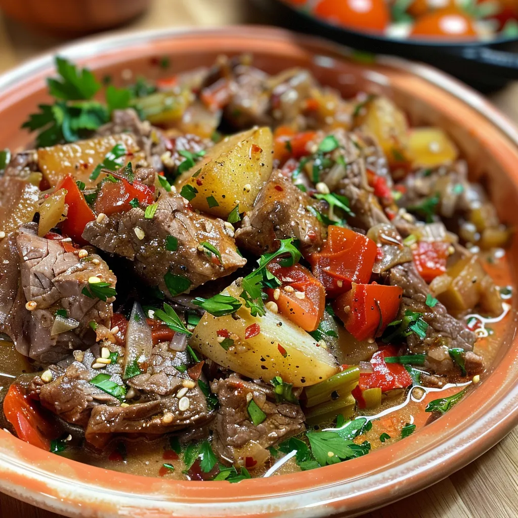 Close-up de almôndegas com acompanhamentos de purê de batata.