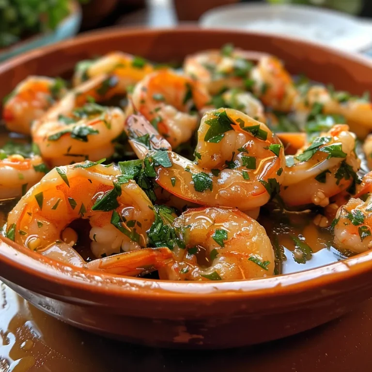 Side view of a shrimp dish showcasing vibrant colors and texture.
