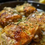 Deliciously cooked chicken with a golden crust and fresh herbs.