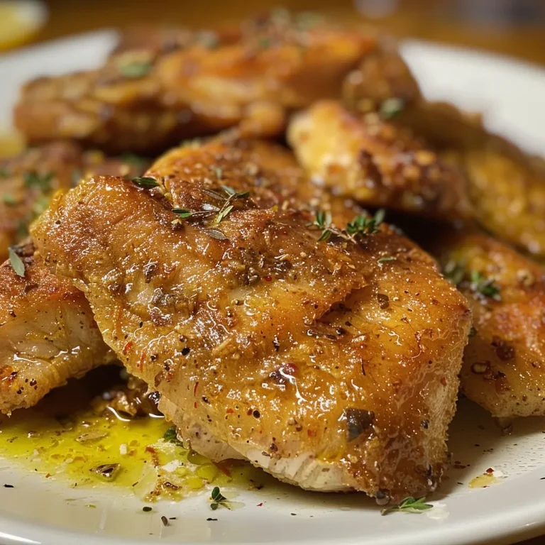 Deliciously cooked chicken strips garnished with onions.