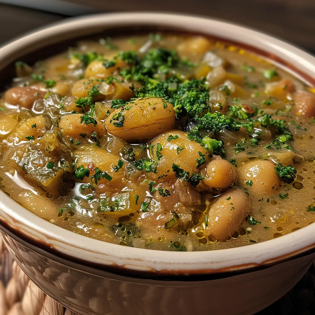 Delicious mix of vegetables flavored with garlic and herbs.