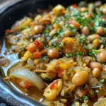 Legumes salteados coloridos, incluindo cenoura, berinjela e brócolis, em um prato.