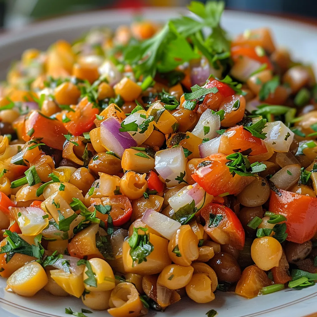 Imagem vibrante de legumes salteados com especiarias.