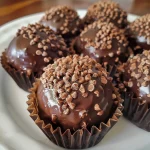 Textured close-up of Meu Brigadeiro Favorito showcasing its glossy finish.