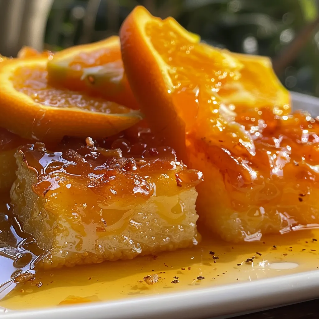 Tasty Tender ao Molho de Laranja e Mel, featuring orange glaze and decorative cloves.