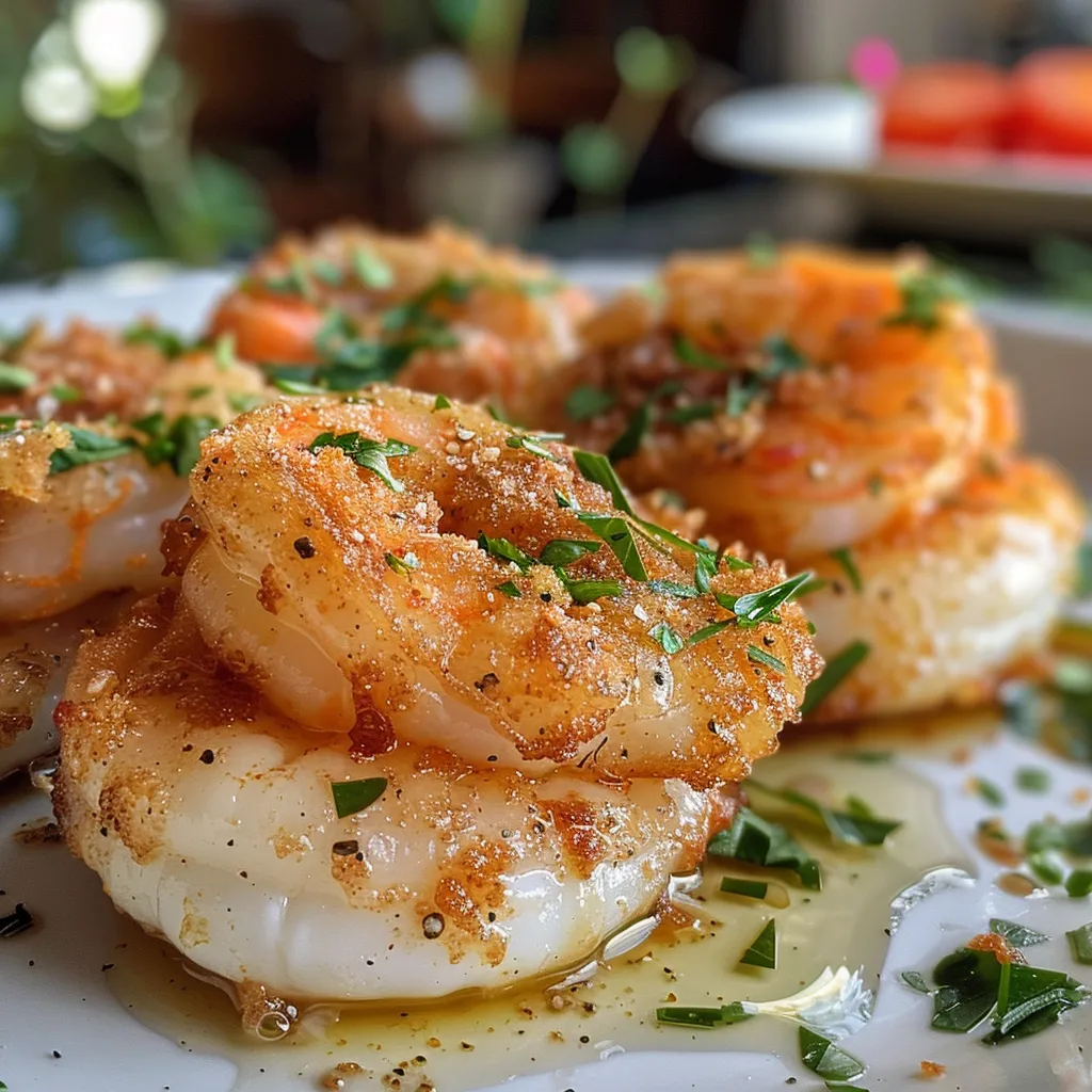 Appetizing shrimp tarts with a crispy exterior and rich filling, set on a rustic wooden table.