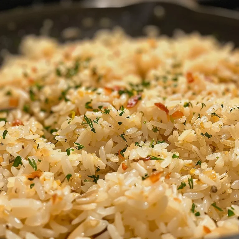 Arroz perfeitamente cozido, mostrando grãos soltos e brilhantes.