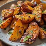 Porção de Batata Rústica dourada, lado exposto ao natural.