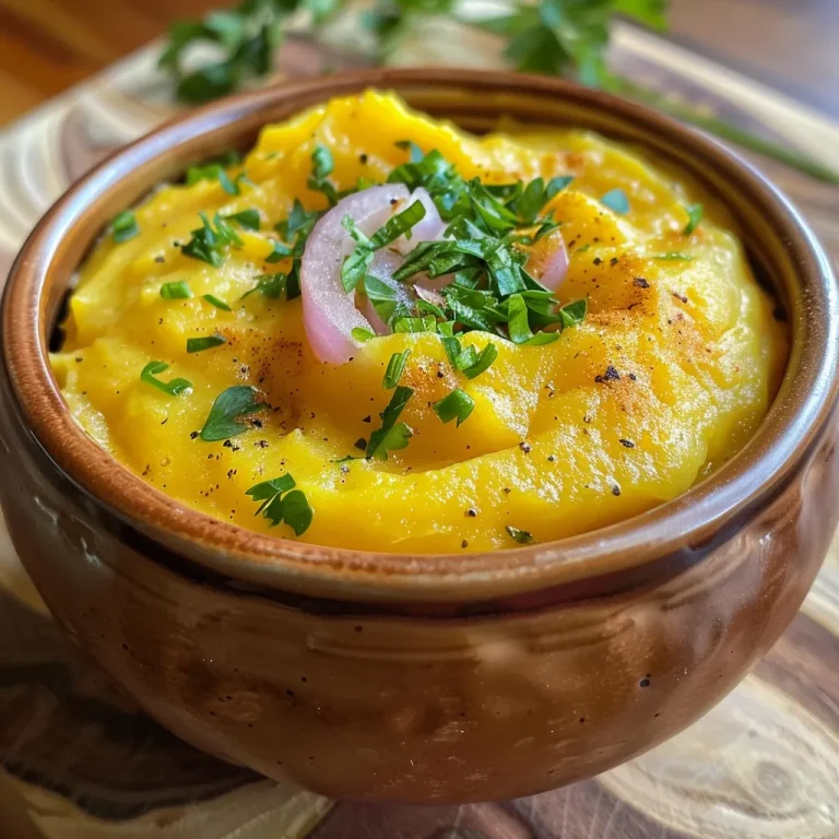 Descubra a Delícia do Purê de Batata Super Cremoso: Praticidade e Sabor na Sua Mesa Vista lateral de purê de batata com consistência cremosa e bem decorado.