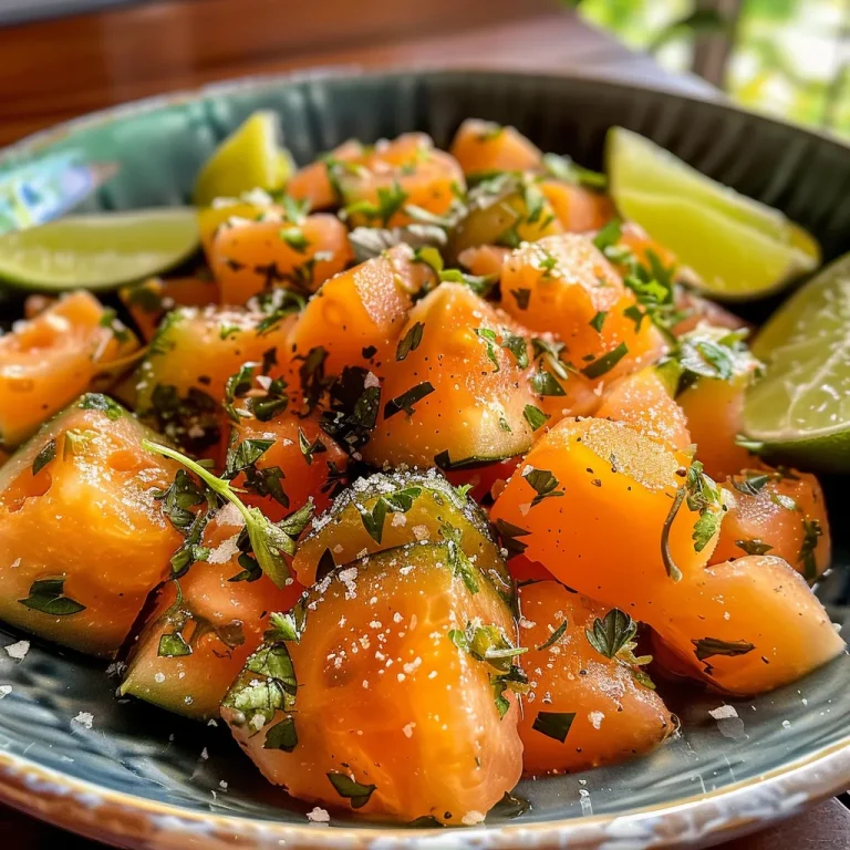 Receita de salada de repolho com manga, destacando a frescura dos ingredientes.