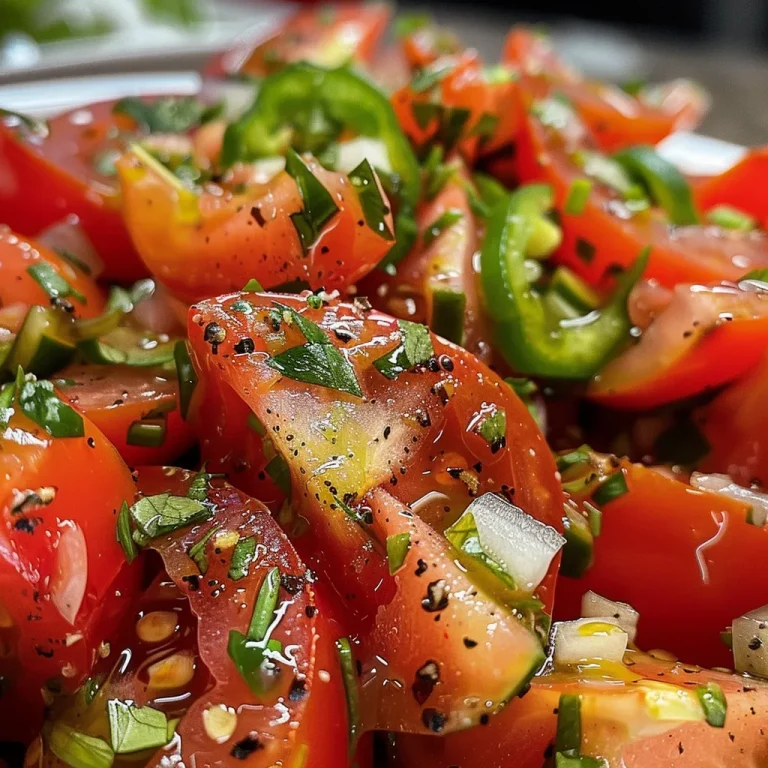 Refresque Seu Dia com uma Salada Colorida e Nutritiva! Ingredientes frescos da salada em um prato, com foco em tomates e pimentões.