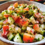 Juicy Salada fresca de Wirsing showcasing pieces of green cabbage and herbs.