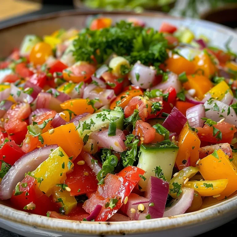 Salada primavera vibrante, destacando legumes frescos e queijo feta, capturada em detalhes.