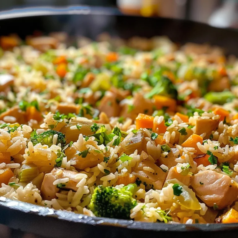 Nutrição e Sabor: Arroz Integral com Frango e Legumes para Apreciar em Família Prato saudável de arroz integral envolto por brócolis, couve-flor e cenoura.