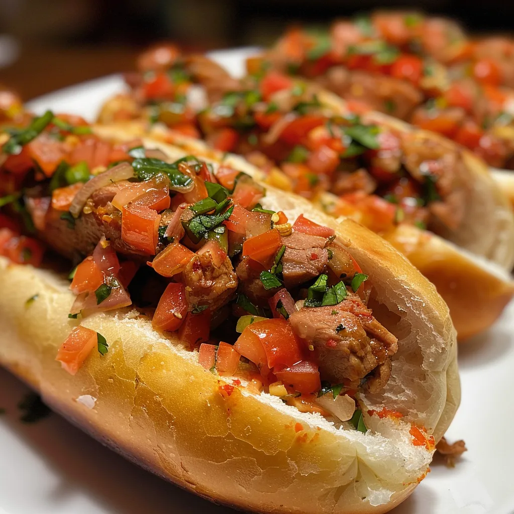 Um cachorro quente simples e delicioso, com batata palha decorando a parte superior.