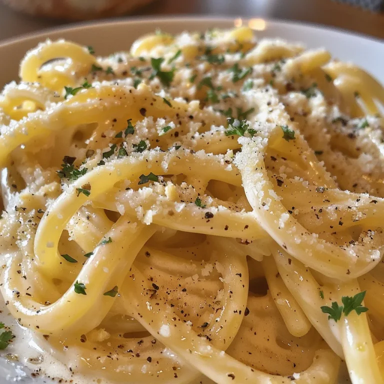 Side view of Espaguete ao Molho de Limão Siciliano showcasing creamy sauce and pasta.