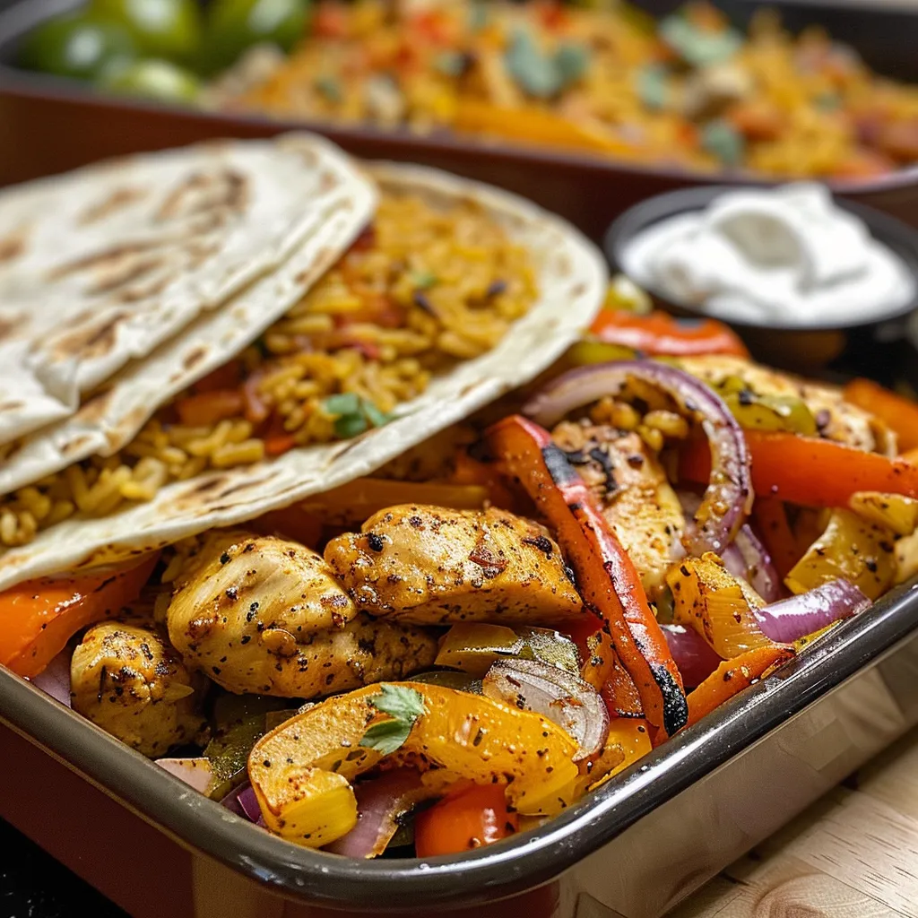 Vista lateral de um wrap de fajitas com recheio colorido.