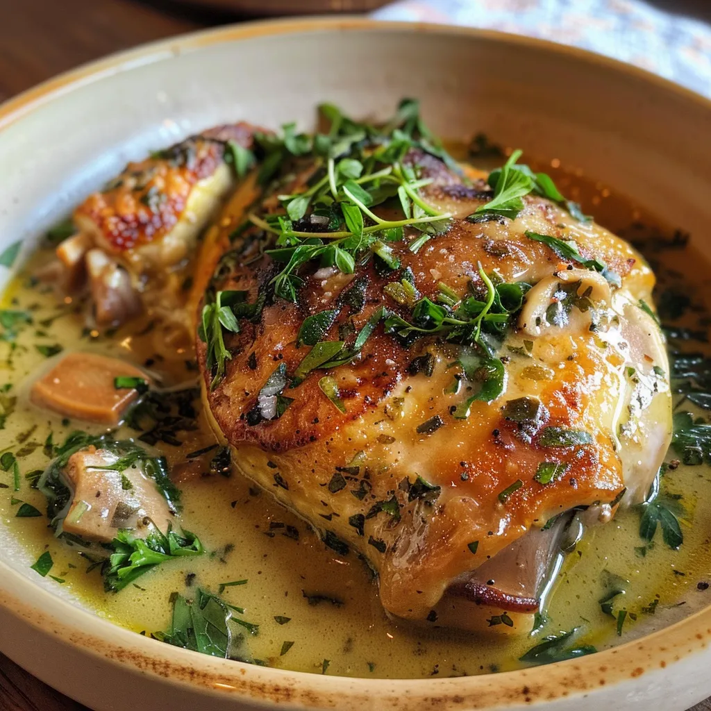 Gourmet presentation of Massa com frango e espinafres, highlighting texture and ingredients.