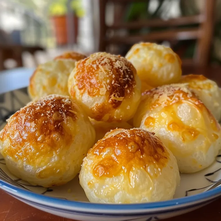 Pão de Queijo na frigideira, perspectiva de um lado, focando na sua aparência apetitosa.