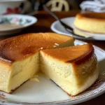 Pastel caseiro recém-assado decorado, com fatias expostas mostrando a maciez do bolo.