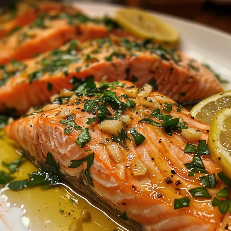 Descubra o Sabor do Salmão Grelhado com Limão e Ervas: Uma Experiência Culinária Irresistível Side view of salmon fillet, glistening with olive oil and lemon zest.