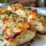 Close-up view of cheesy garlic pull-apart bread with melted cheese and herbs.