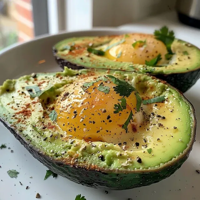 Close-up de uma tigela de café da manhã saudável com abacate e ovos.