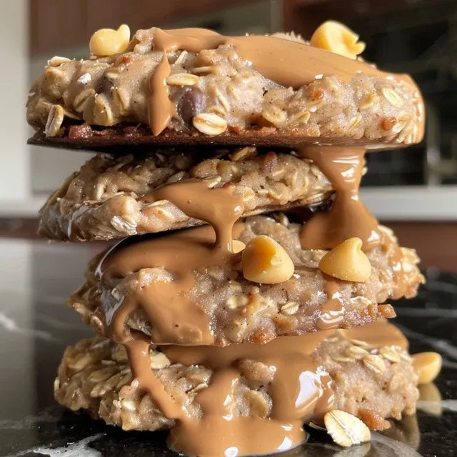 Delicious homemade cookies made from bananas and peanut butter displayed on a plate.