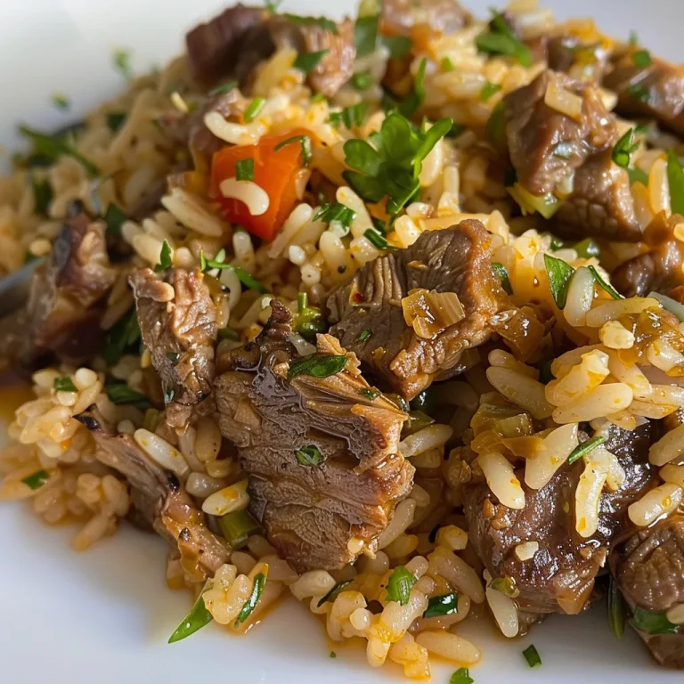 Juicy Arroz Carreteiro in a bowl, highlighting the texture of the rice and ingredients.
