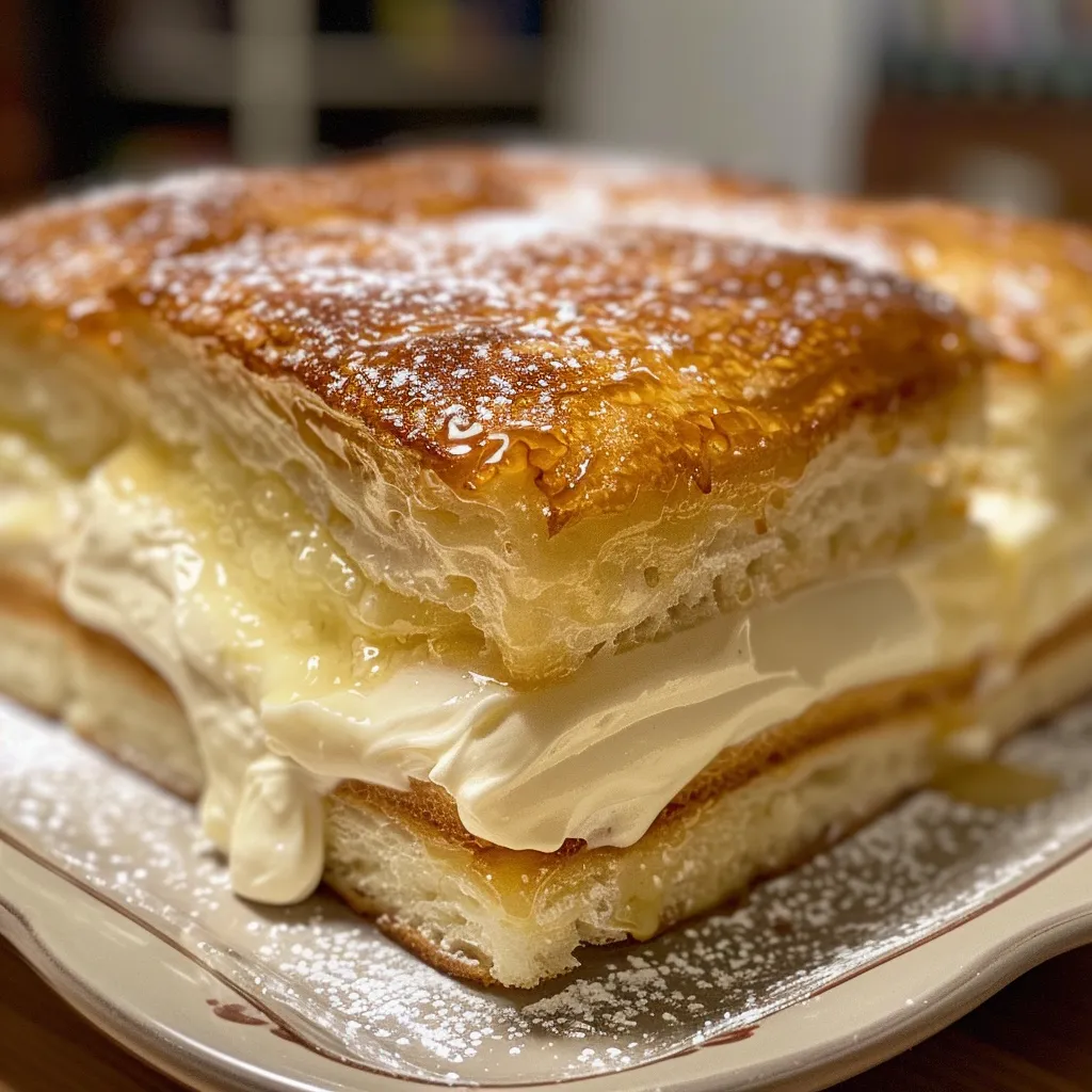 Bolo de Fubá Cremoso visto de lado, exibindo sua camada deliciosa.