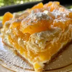 Close-up do Bolo de Maracujá com Doce de Leite, mostrando sua textura suculenta e recheio cremoso.