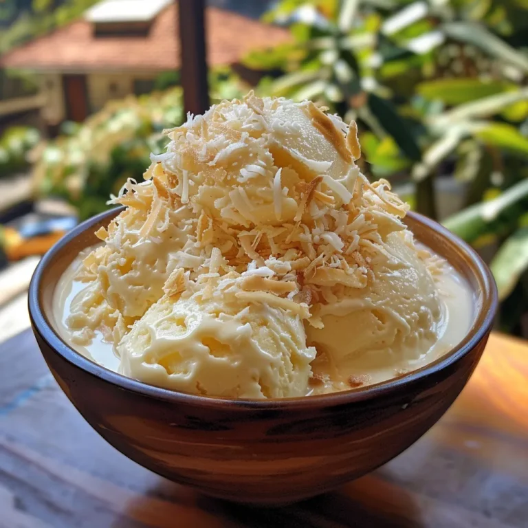 Bolo gelado de coco molhadinho com camadas visíveis de recheio cremoso.