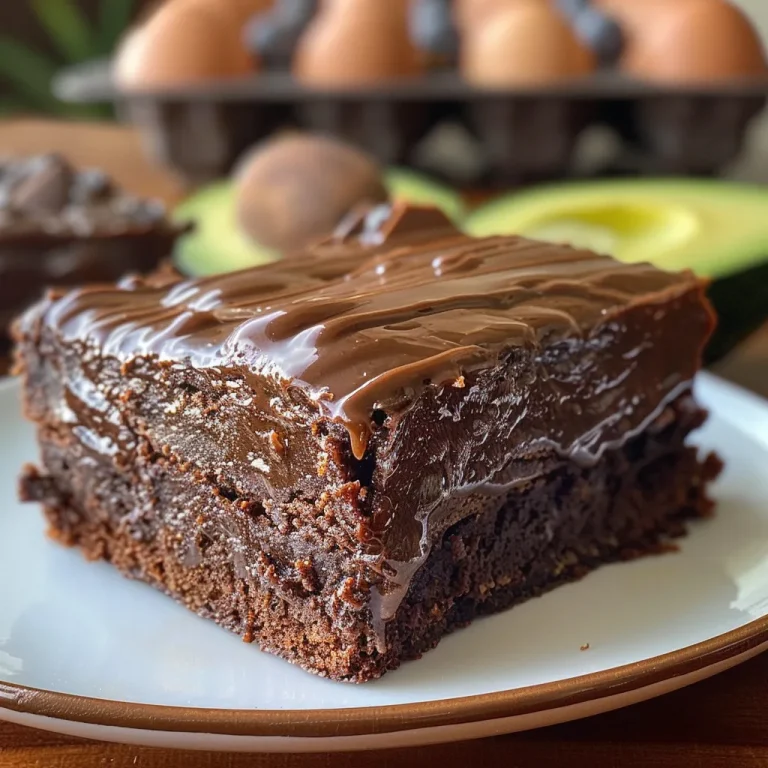 Fatia de Brownie de Abacate e Cacau, mostrando a cremosidade e frescor da receita.