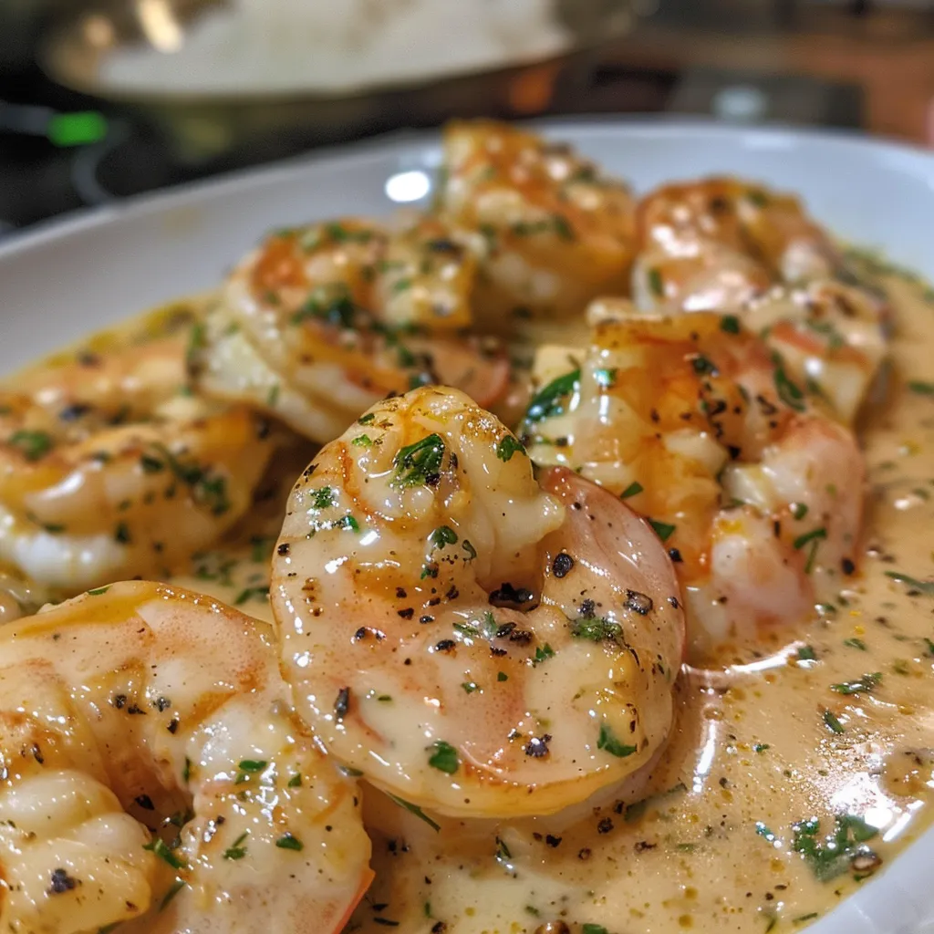 Delicious Camarão ao molho branco served with a rich, creamy texture.