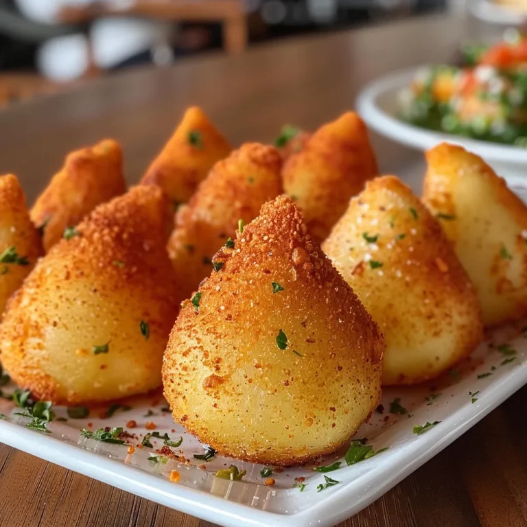 Coxinha Fit: Sabor e Saudabilidade em Cada Mordida! Foto close-up de uma Coxinha Fit, com ênfase em sua crocância e aparência apetitosa.