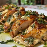Creamy chicken dish with corn and spices, presented artistically.