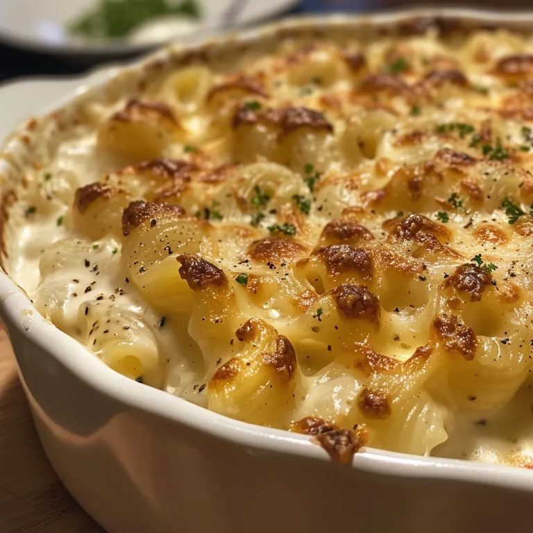 Talharim servido em um prato, envolto em molho de gorgonzola, requeijão e parmesão.