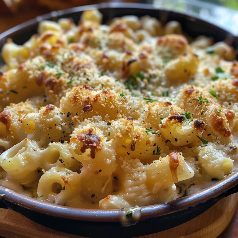 Close-up de um prato de macarrão com queijo, mostrando a cremosidade e o queijo derretido.