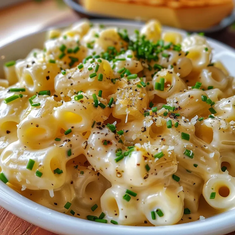 Delicious plate of macarrão com molho branco garnished with cheese.