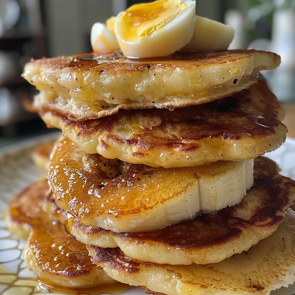 Panquecas de banana e aveia servidas em um prato, mostrando a consistência e a cor apetitosas.