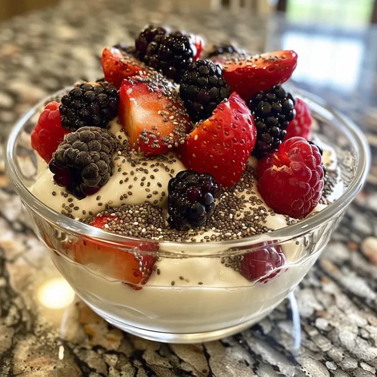 Del cias em Camadas: Aprenda a Fazer um Parfait de Iogurte com Frutas e Chia Parfait de iogurte com camadas de frutas vermelhas e sementes de chia.