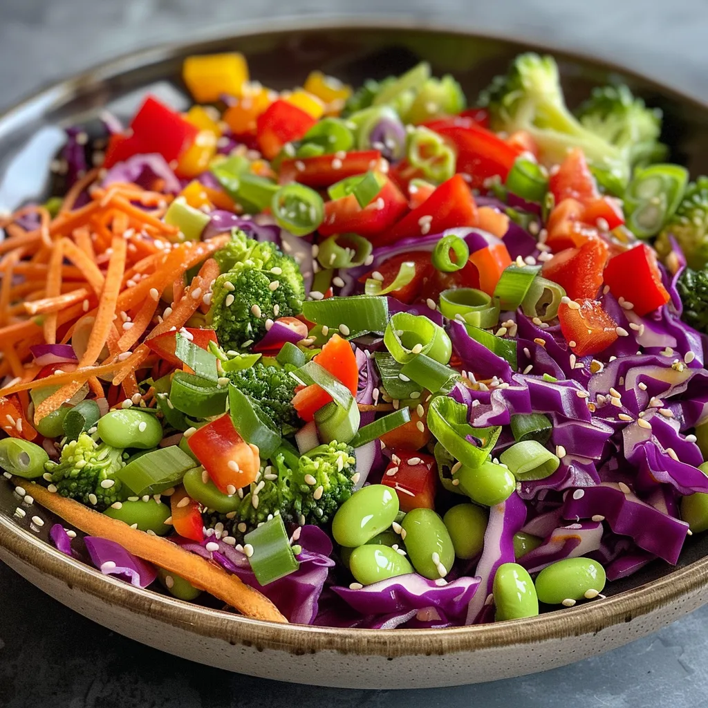 Imagem de uma salada saudável e colorida, demonstrando ingredientes frescos e crocantes.
