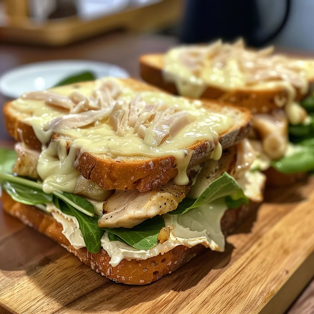 Side view of a delicious chicken sandwich made with Philadelphia cream cheese and fresh ingredients.