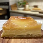 Bolo Gelado de Leite Ninho em close-up, mostrando camadas cremosas e uma cobertura suave.