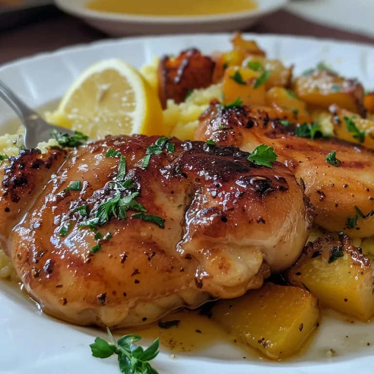 Close-up of a grilled chicken breast topped with a creamy sauce.