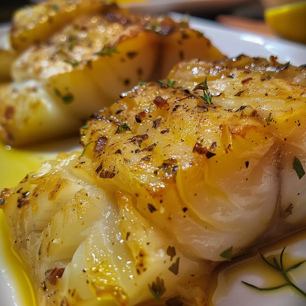 Side view of crispy breaded fish fillet garnished with a lemon wedge.