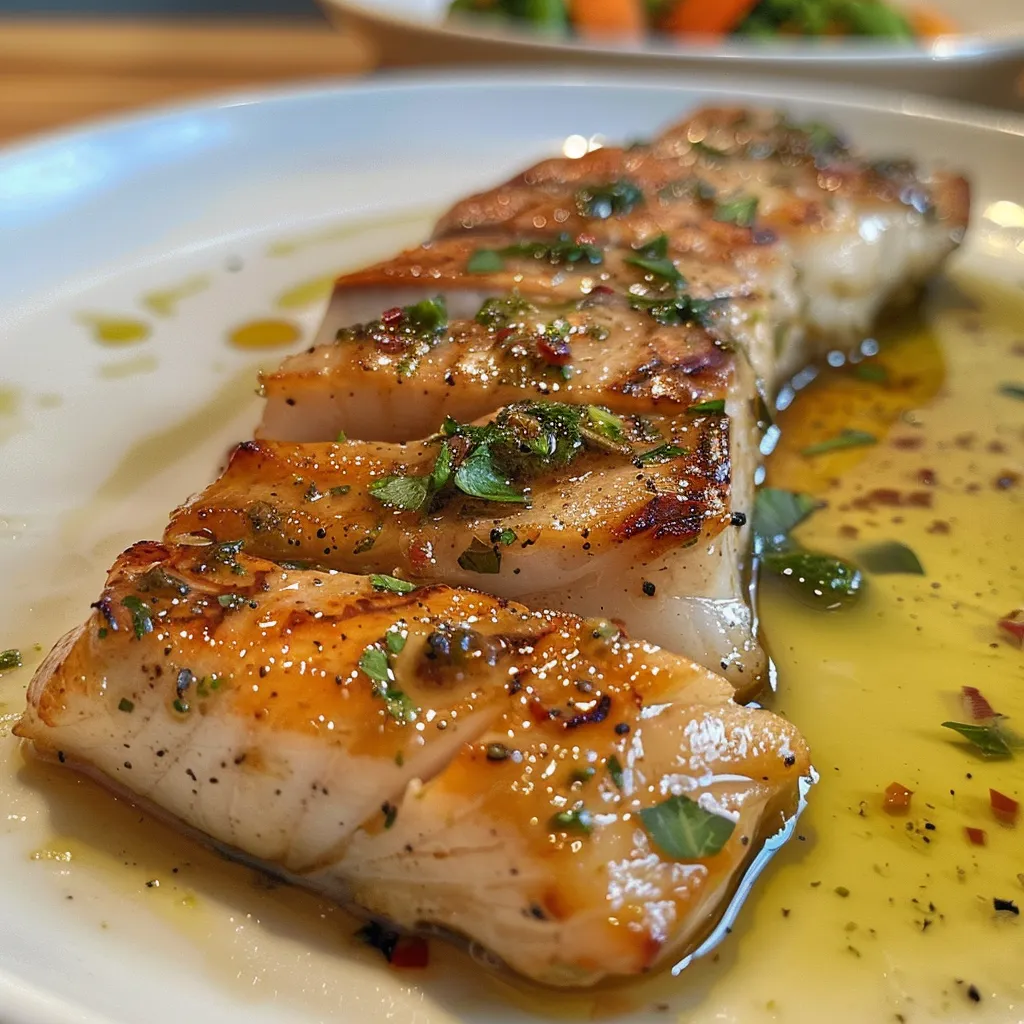 Side view of juicy salmon surrounded by sliced carrots, zucchini, and bell peppers.