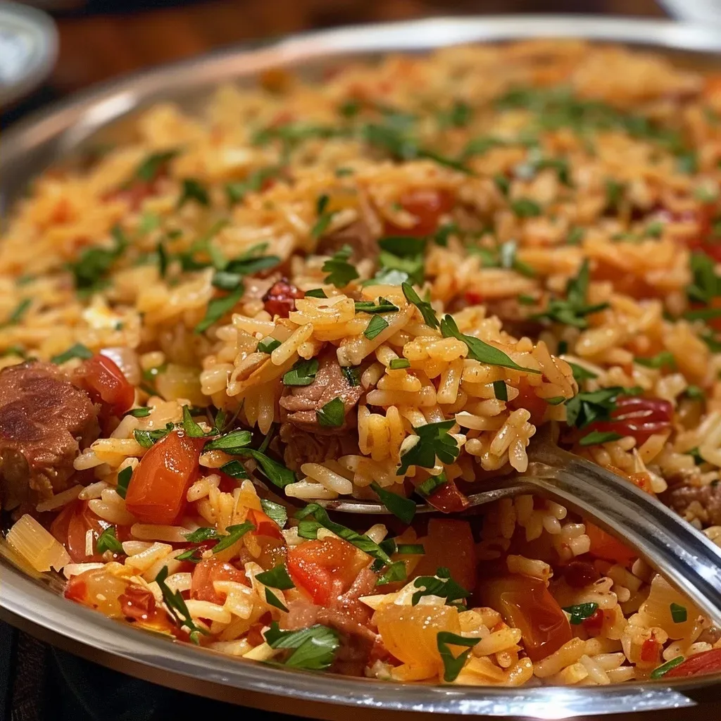 ['Arroz de Forno saboroso com camada de queijo gratinado.', 'Prato de arroz de forno com carne moída e azeitonas.', 'Close-up de uma porção de arroz de forno suculento.', 'Arroz de forno com queijo e ingredientes frescos.']