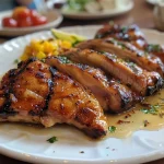 ['Bifes de frango suculentos cobertos com molho cremoso de cogumelos.', 'Close de bifes de frango em molho de cogumelos, com textura cremosa.', 'Prato de bifes de frango ao molho cremoso, com cogumelos fatiados.', 'Frango em bifes cobertos com um molho espesso de cogumelos frescos.']