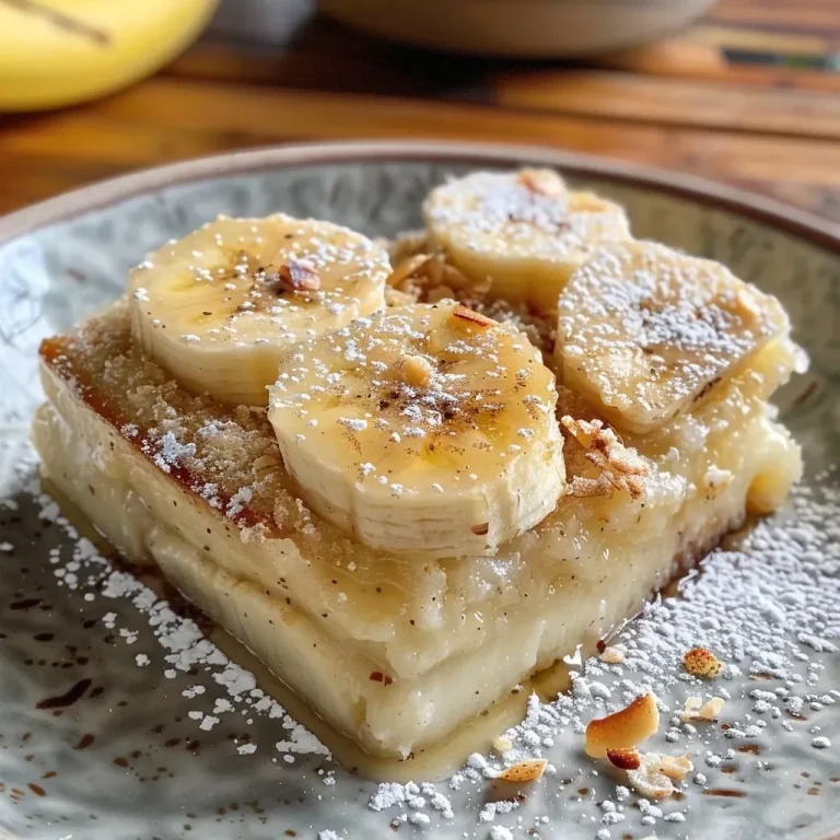 ['Bolo de banana com coco e aveia em uma apresentação lateral.', 'Close up de um bolo de banana com cobertura de coco e aveia.', 'Fatia de bolo de banana, coco e aveia exibida de lado.', 'Bolo de banana com aveia e coco em foco, visto lateralmente.']